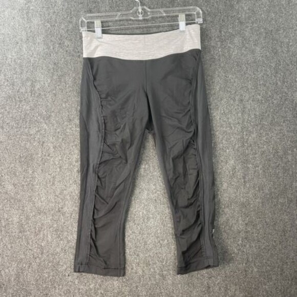 Lululemon Run Sun Sprinter Crop Leggings Women’s 6 Black Metallic Silver - Picture 1 of 9